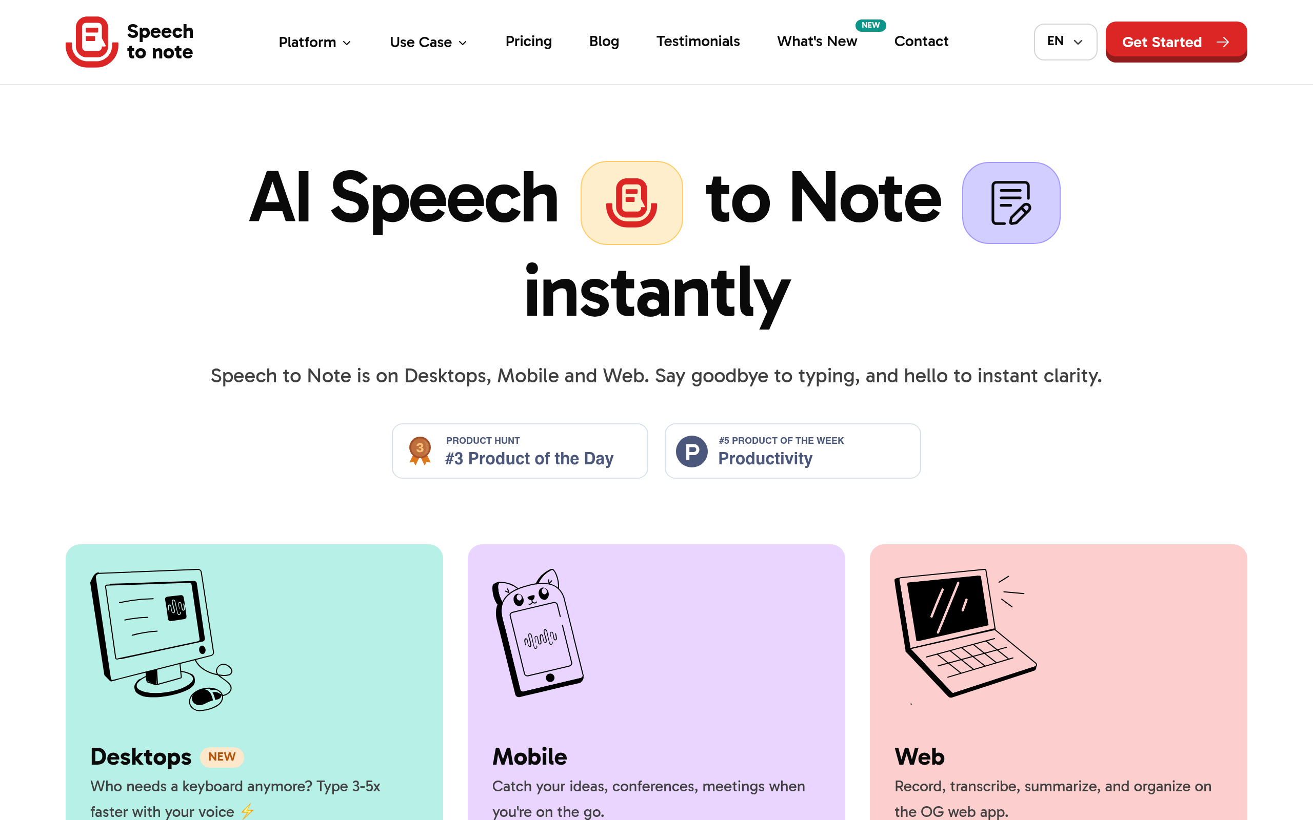 Speech To Note官网截图