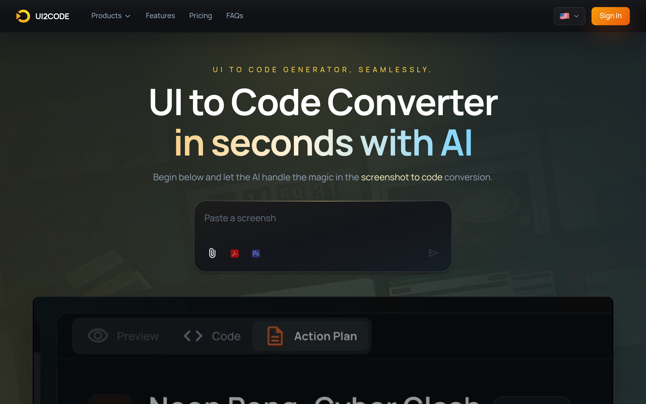 UI to Code AI官网截图