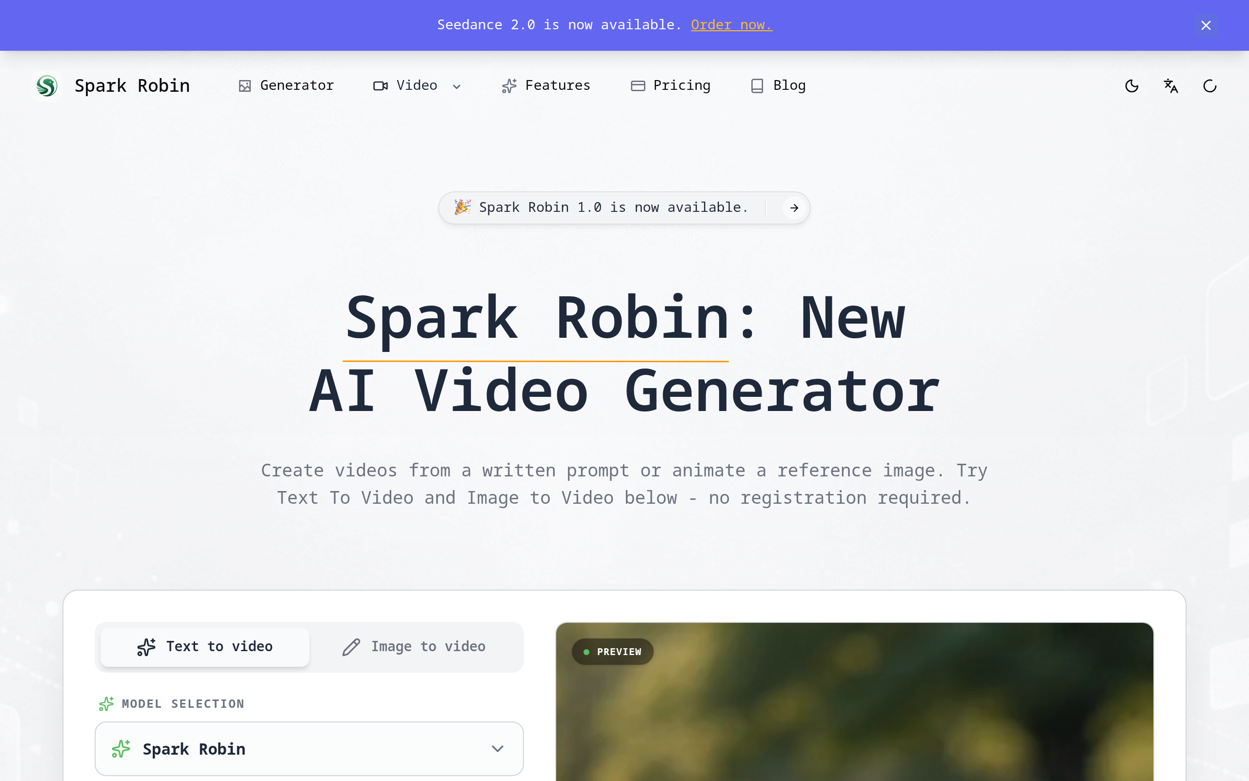 Spark Robin官网截图