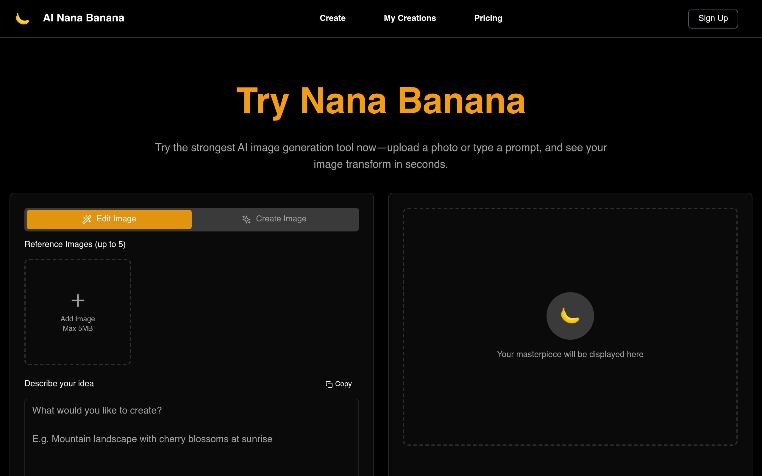 AI Nana Banana官网截图