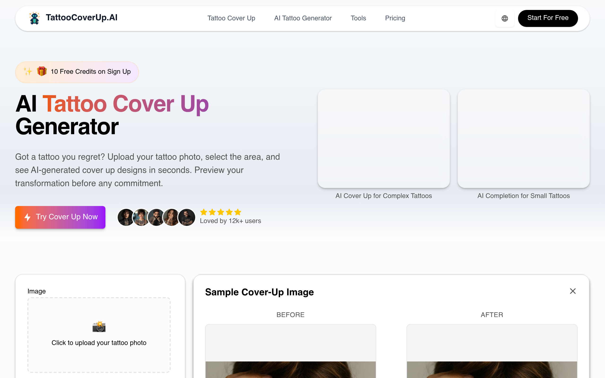 AI Tattoo Cover Up Generator官网截图