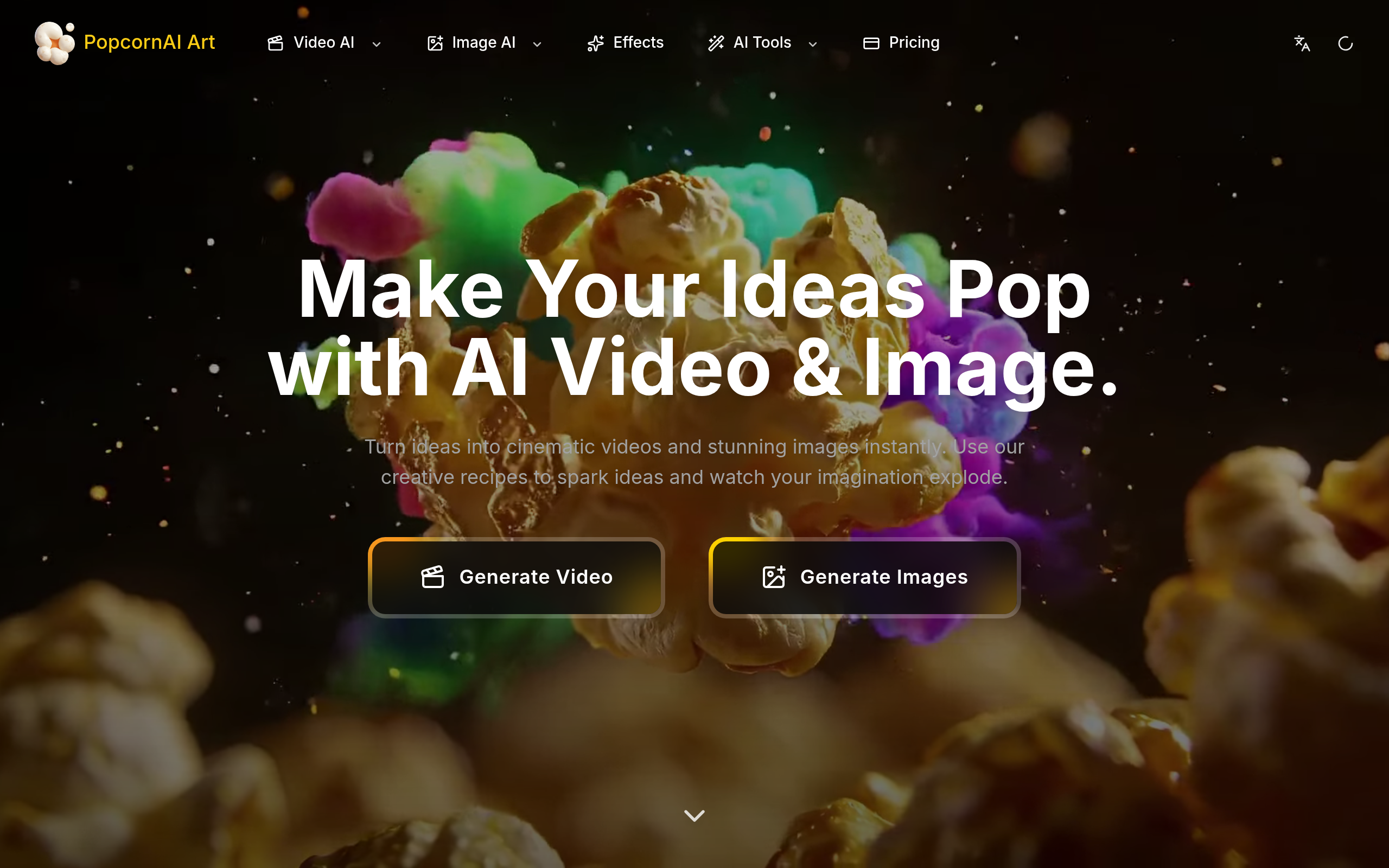 Popcorn AI官网截图