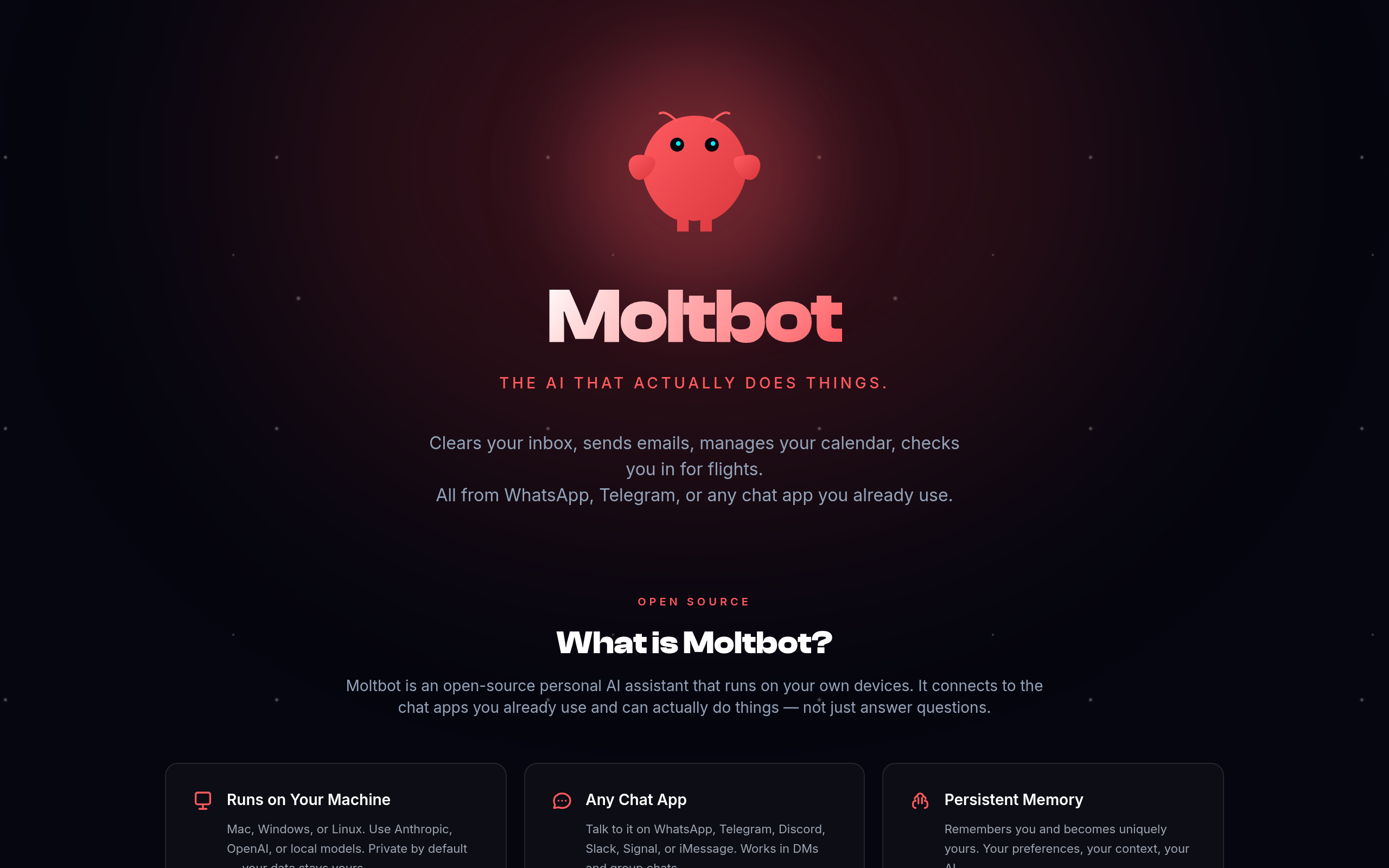 Moltbot官网截图