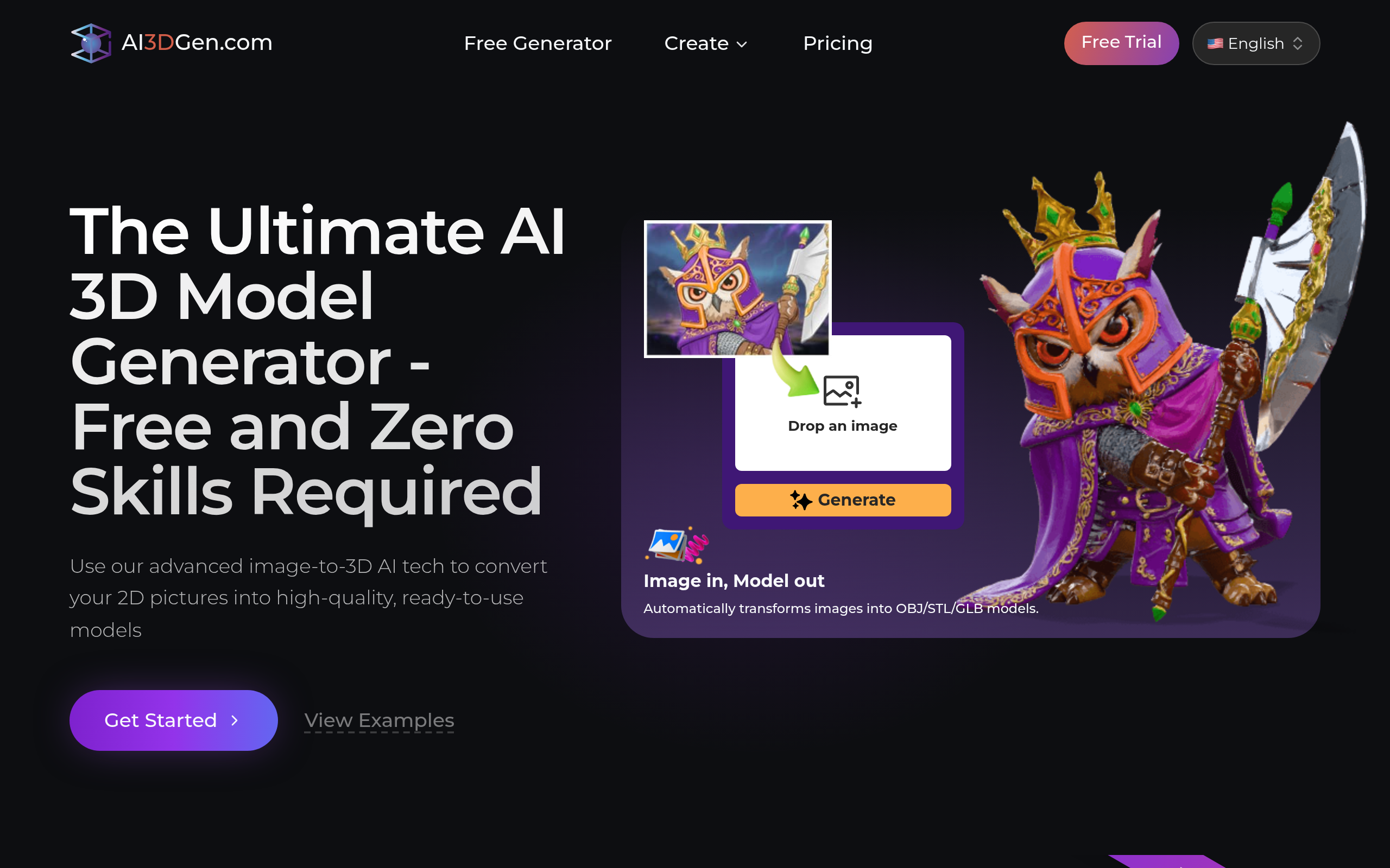 AI3DGen官网截图