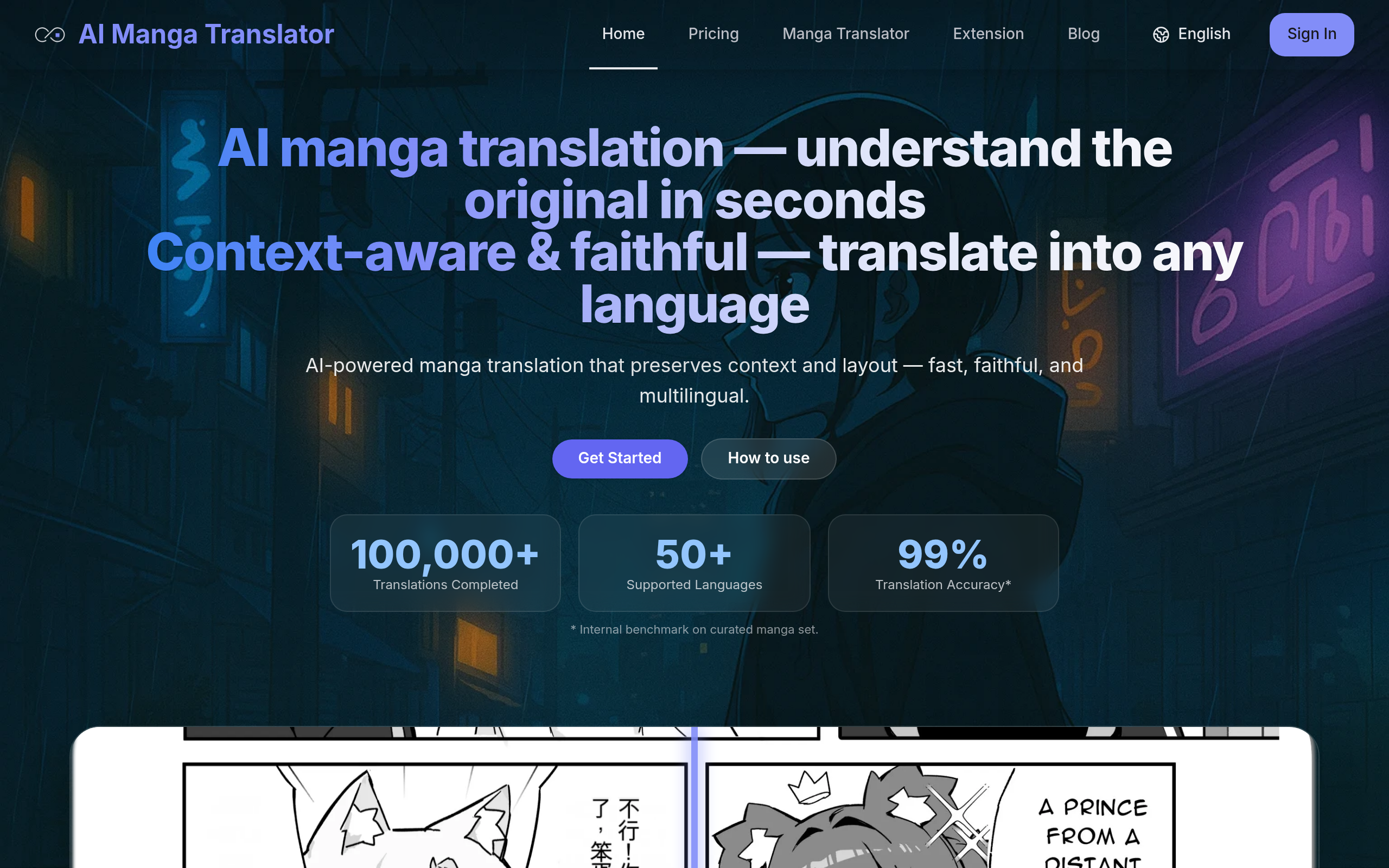 AI Manga Translator官网截图