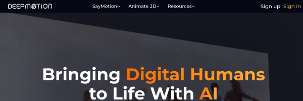 DeepMotion官网截图