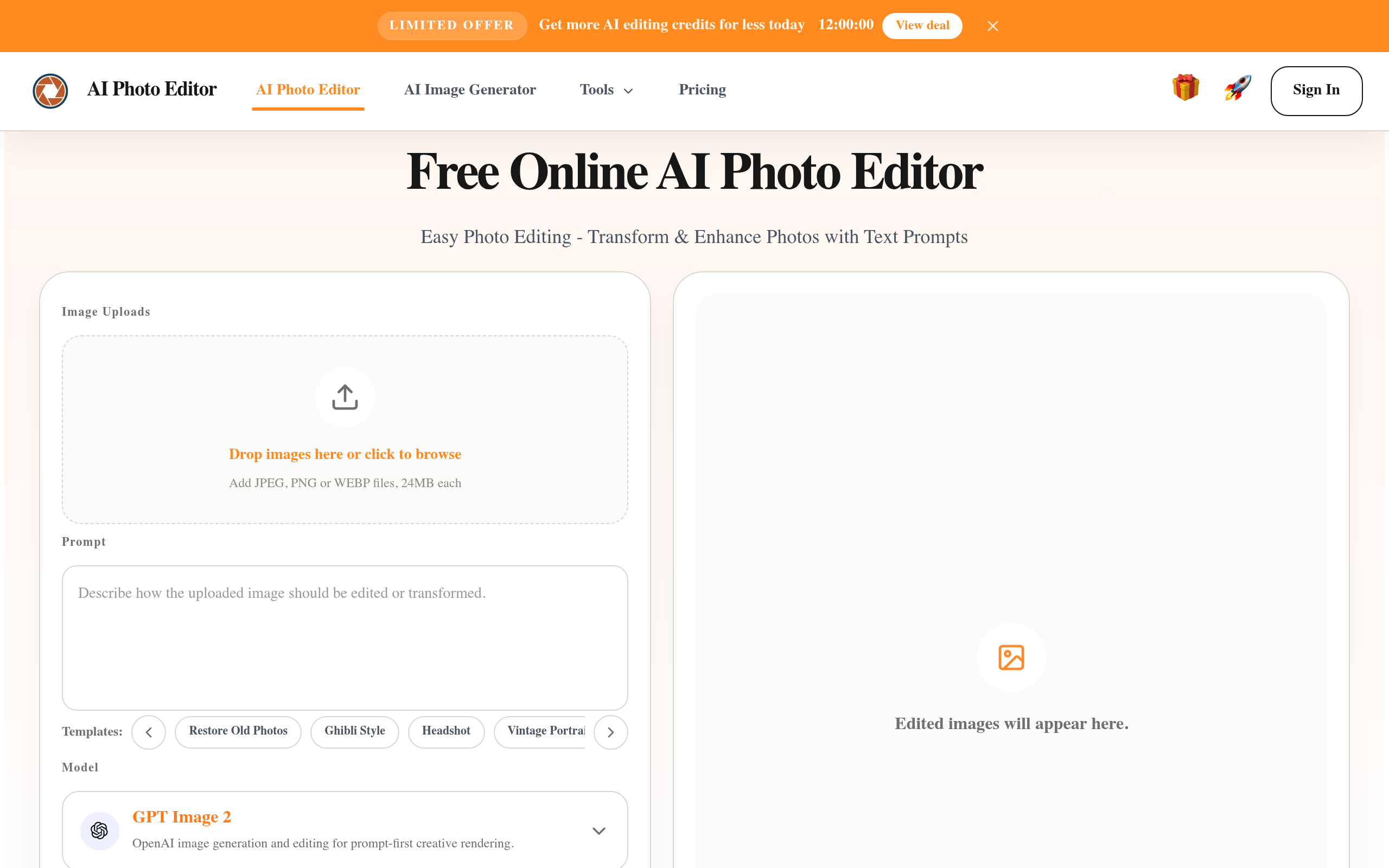 AI Photo Editor官网截图