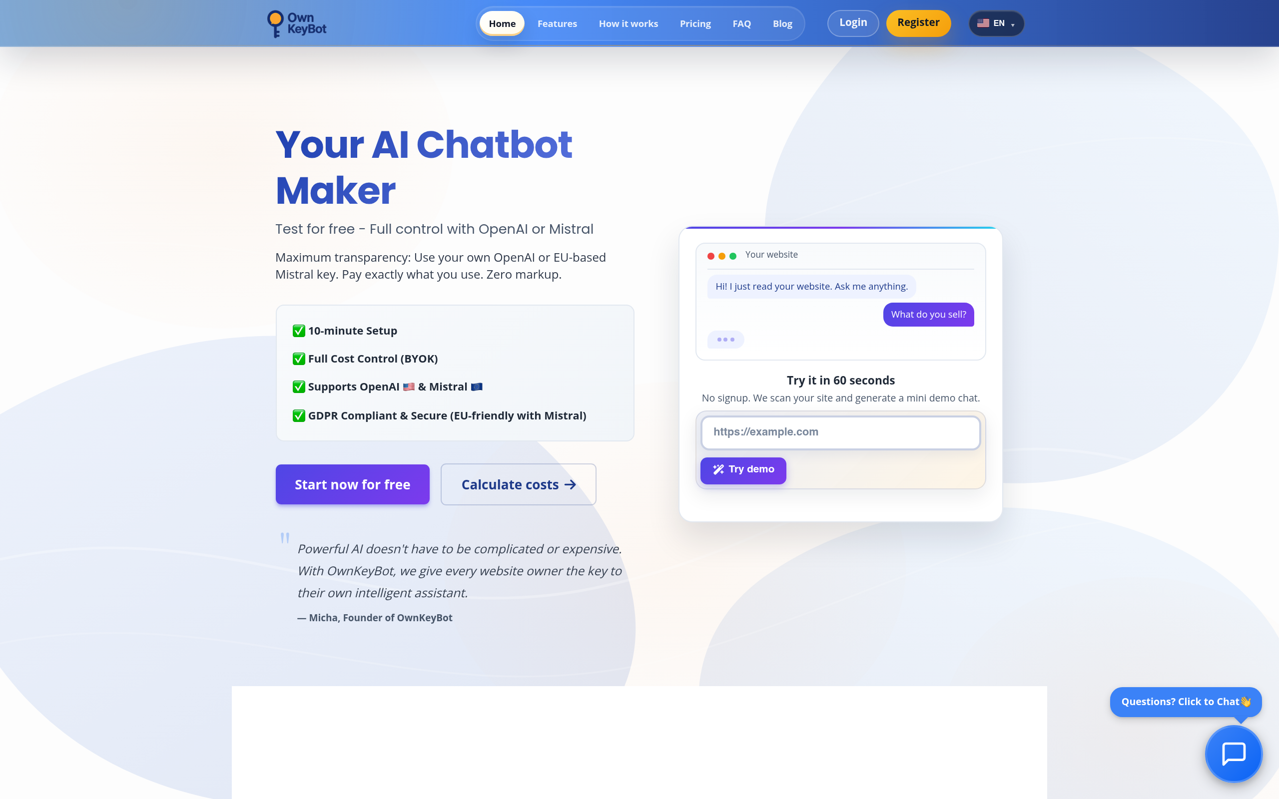 OwnKeyBot官网截图