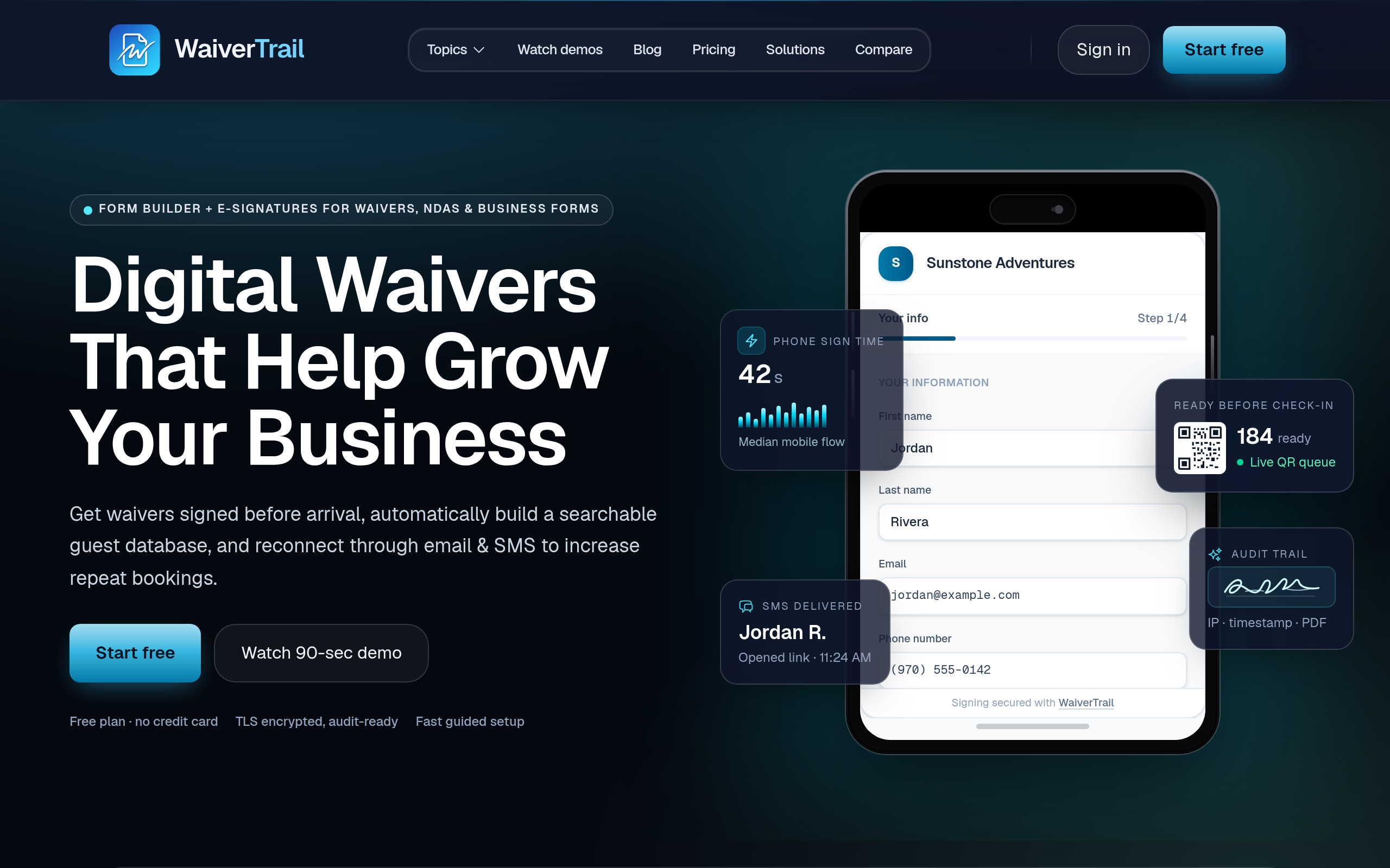 WaiverTrail官网截图