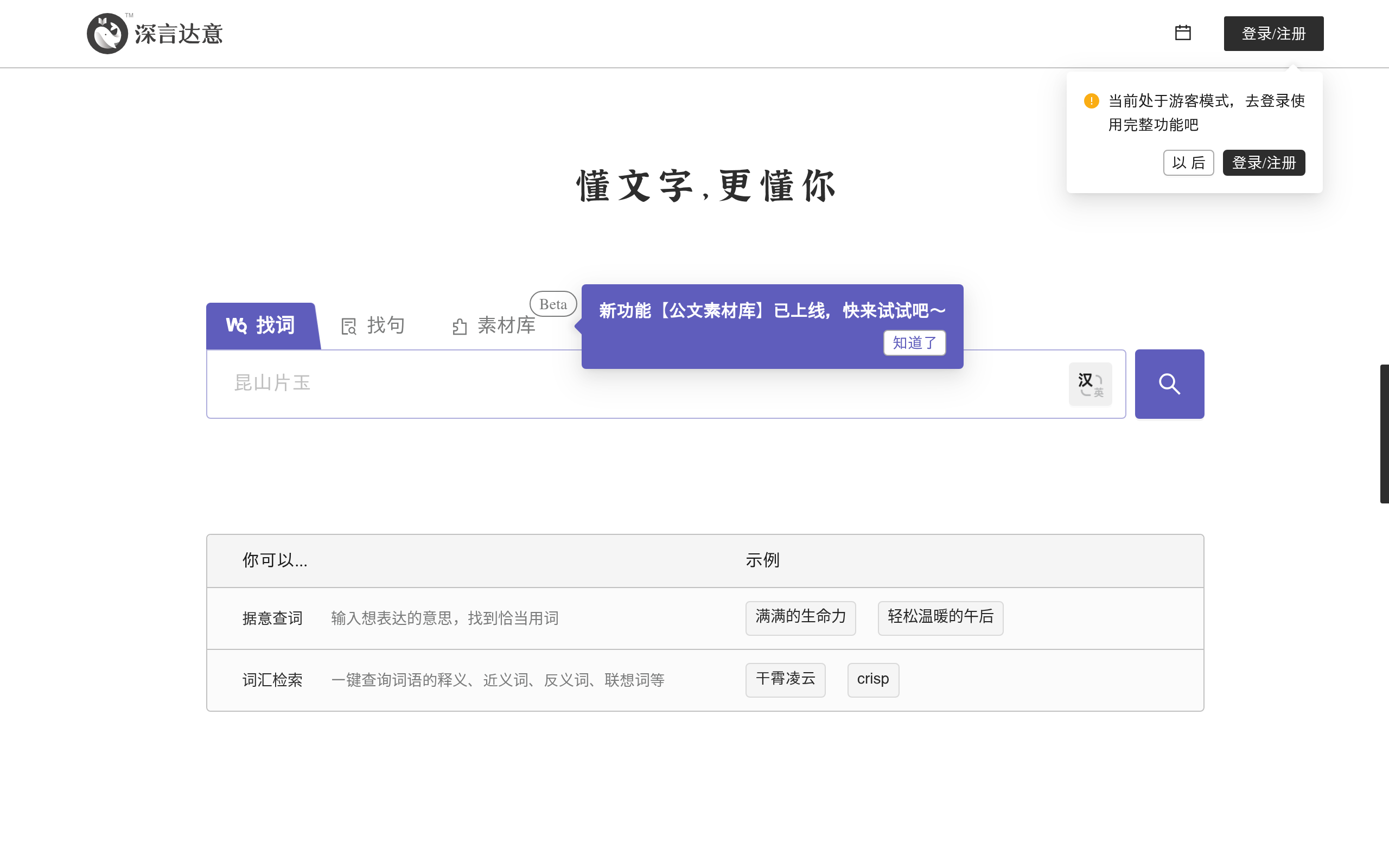 深言达意官网截图