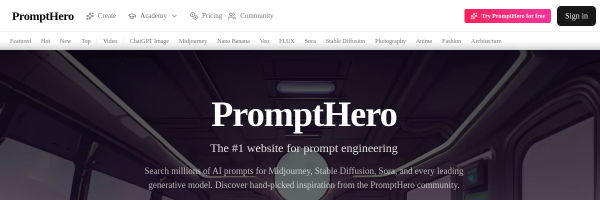 PromptHero官网截图