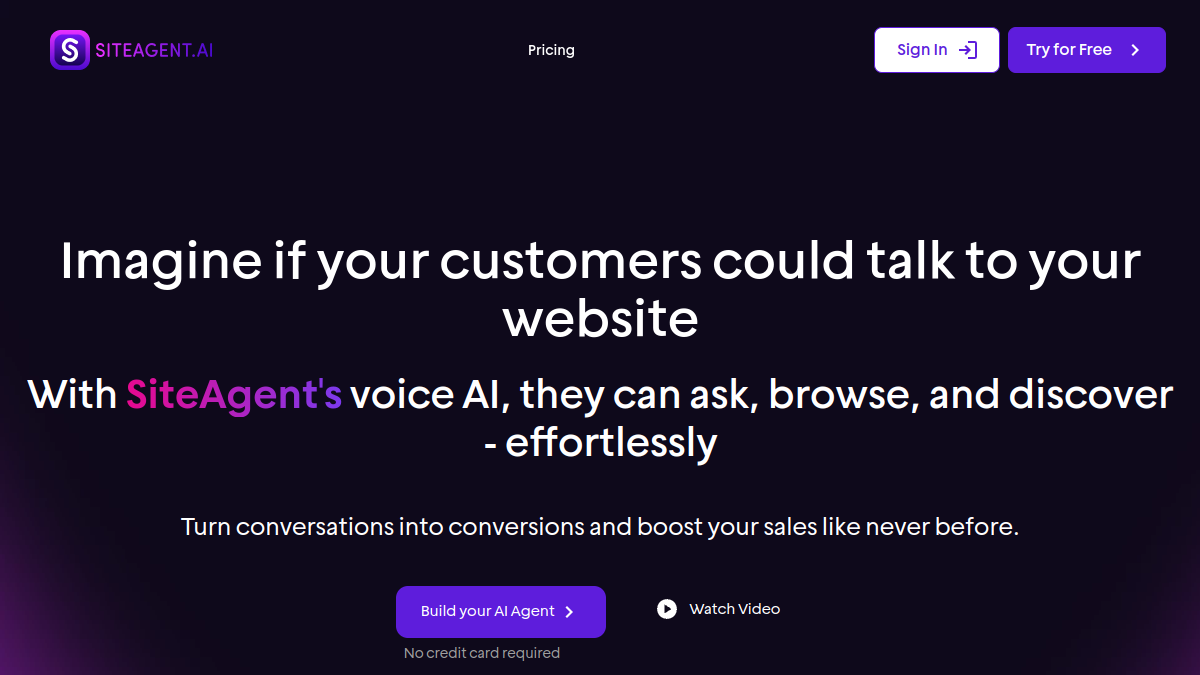 SiteAgent.AI官网截图