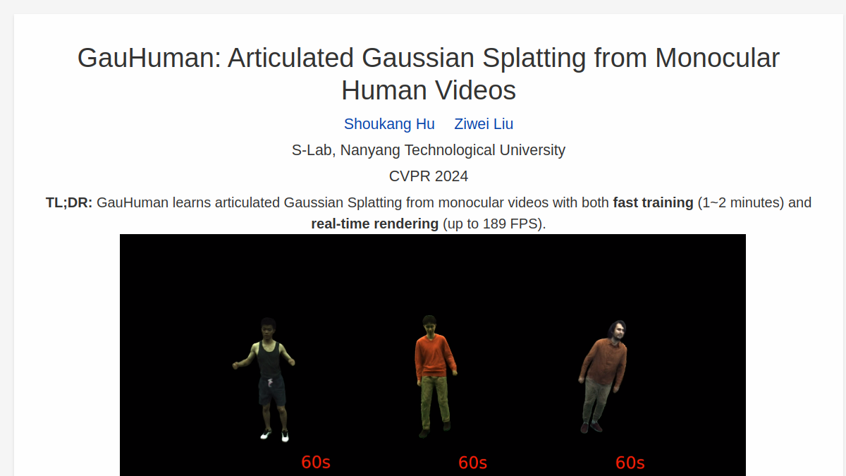 GauHuman官网截图