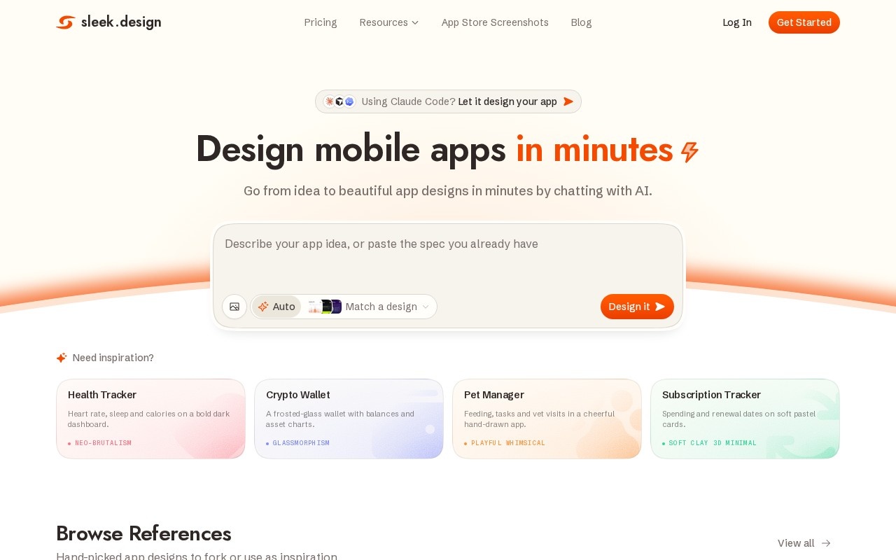 Sleek: AI Mobile App Designer官网截图