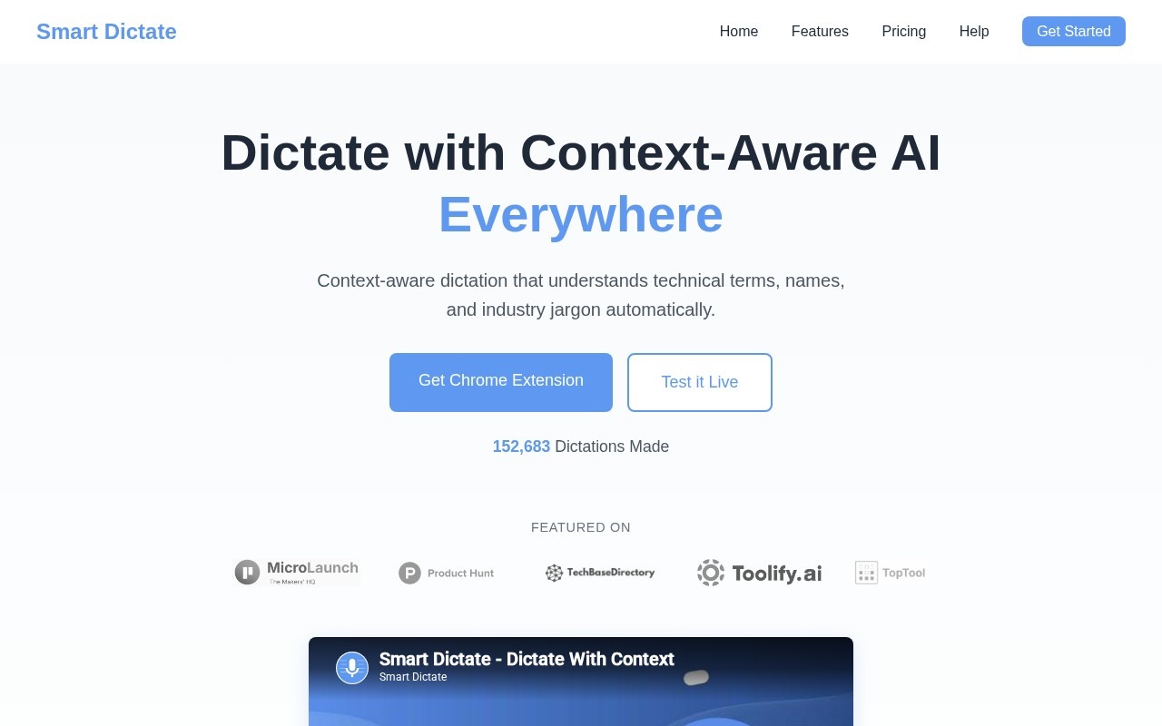 Smart Dictate官网截图