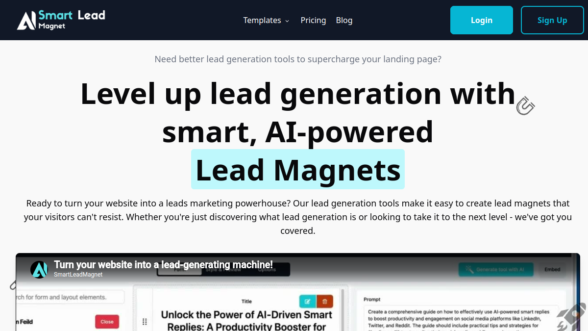 SmartLeadMagnet官网截图