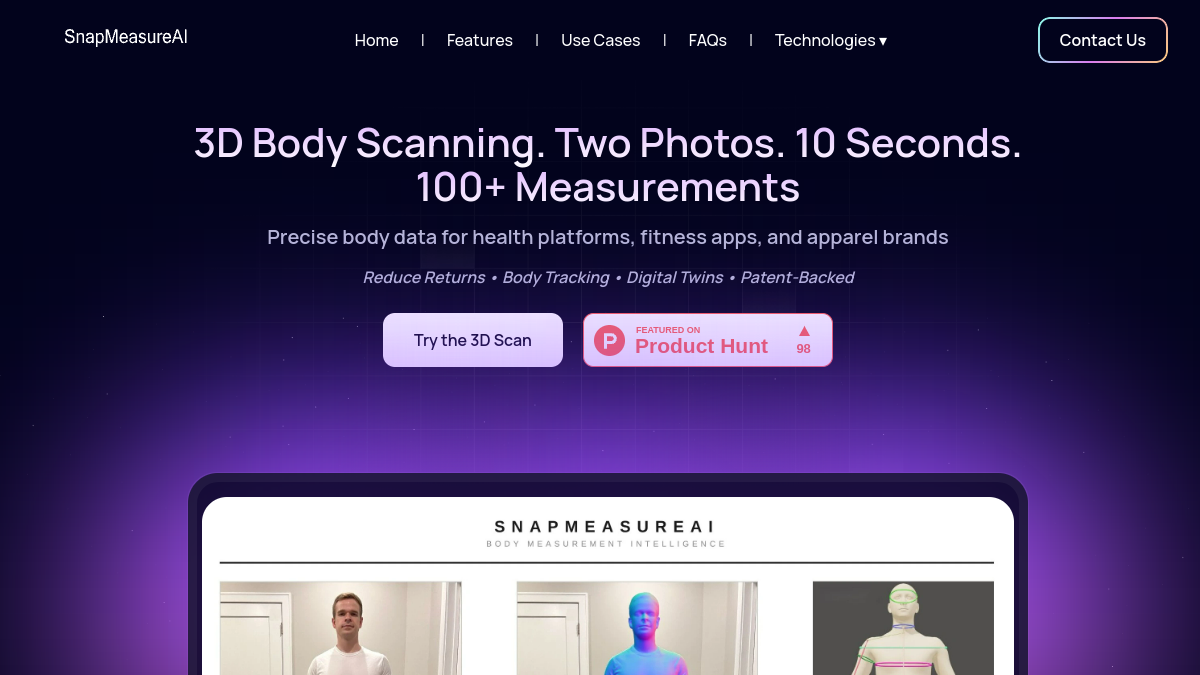 SnapMeasureAI官网截图