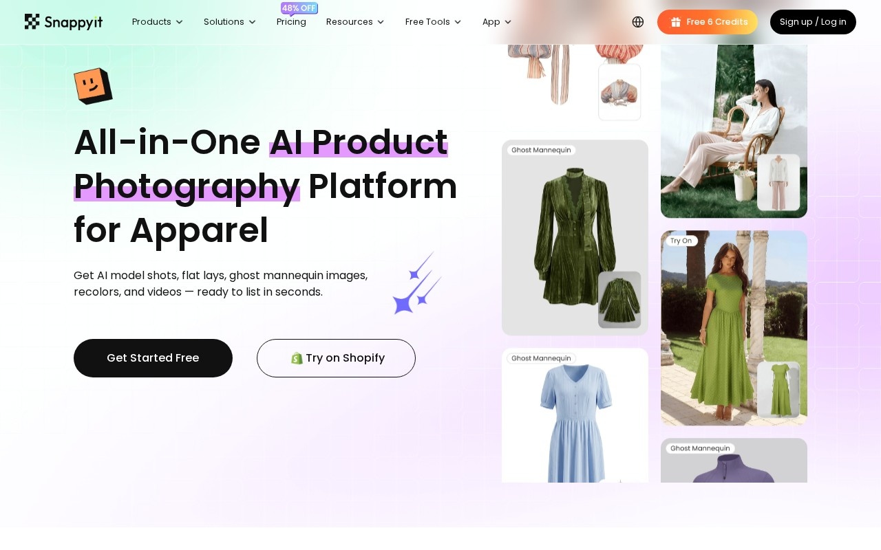 Snappyit — AI Product Photography Platform for Apparel官网截图