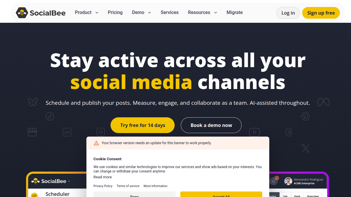 SocialBee官网截图