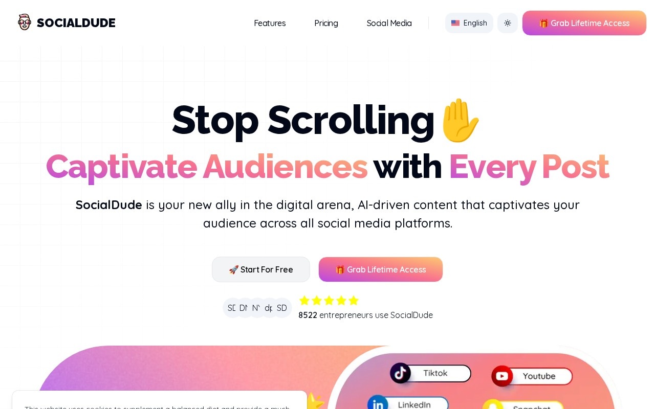 Socialdude.ai官网截图