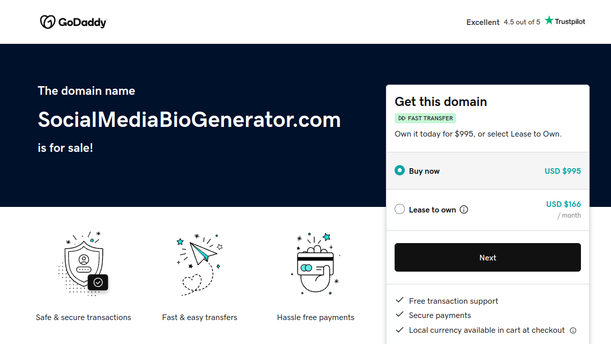 Social Media Bio Generator官网截图