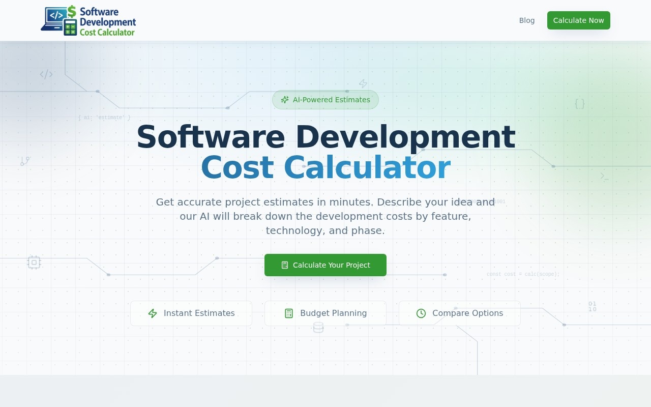 Software Development Cost Calculator官网截图