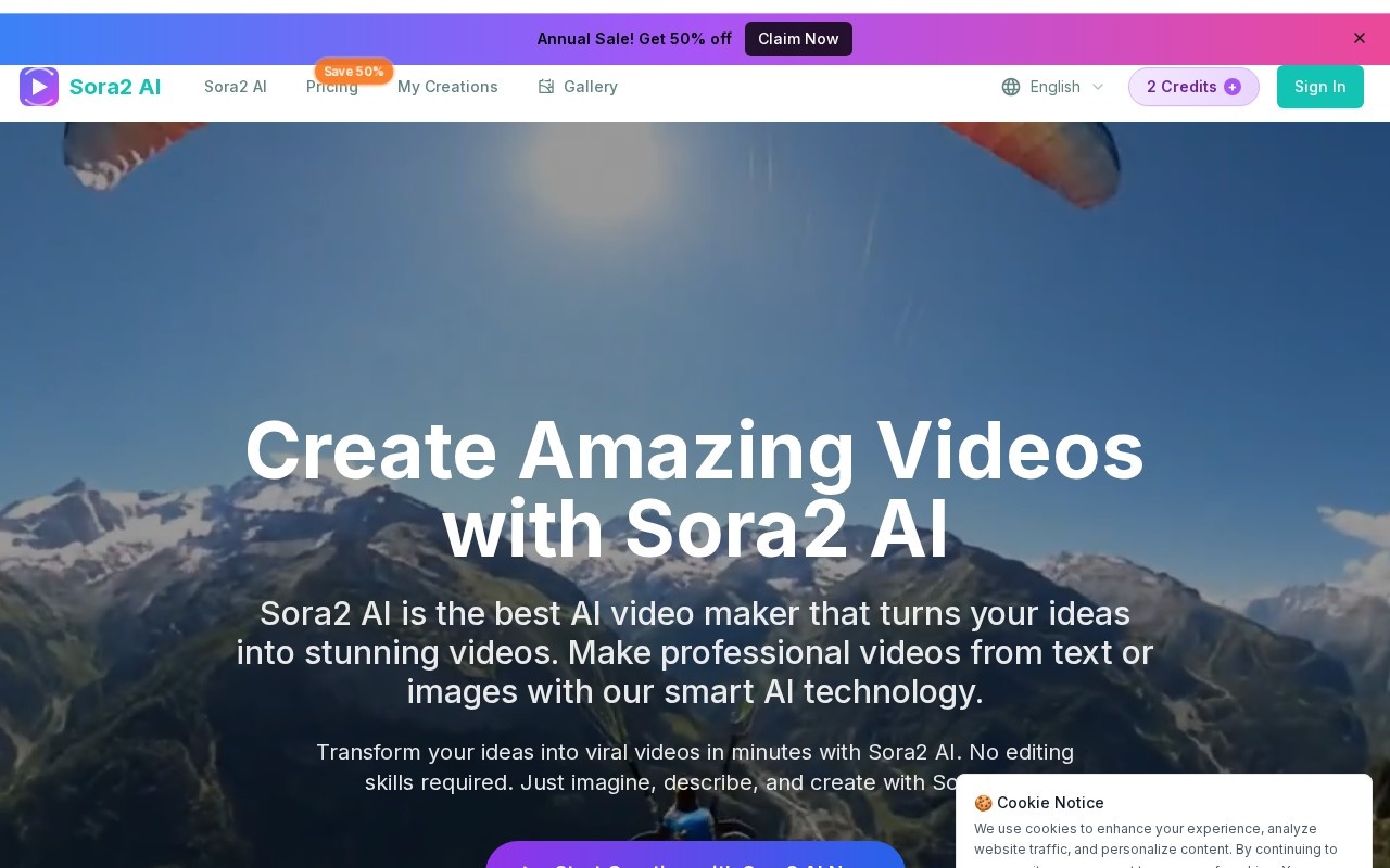 Sora2 AI Video官网截图