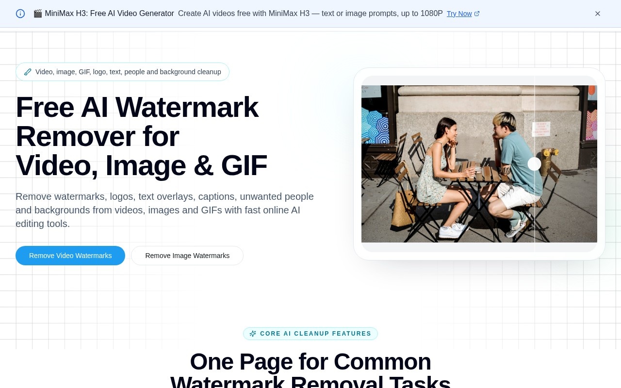 Sora2WatermarkRemover官网截图