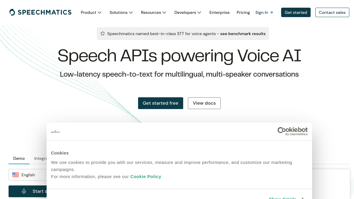 Speechmatics官网截图