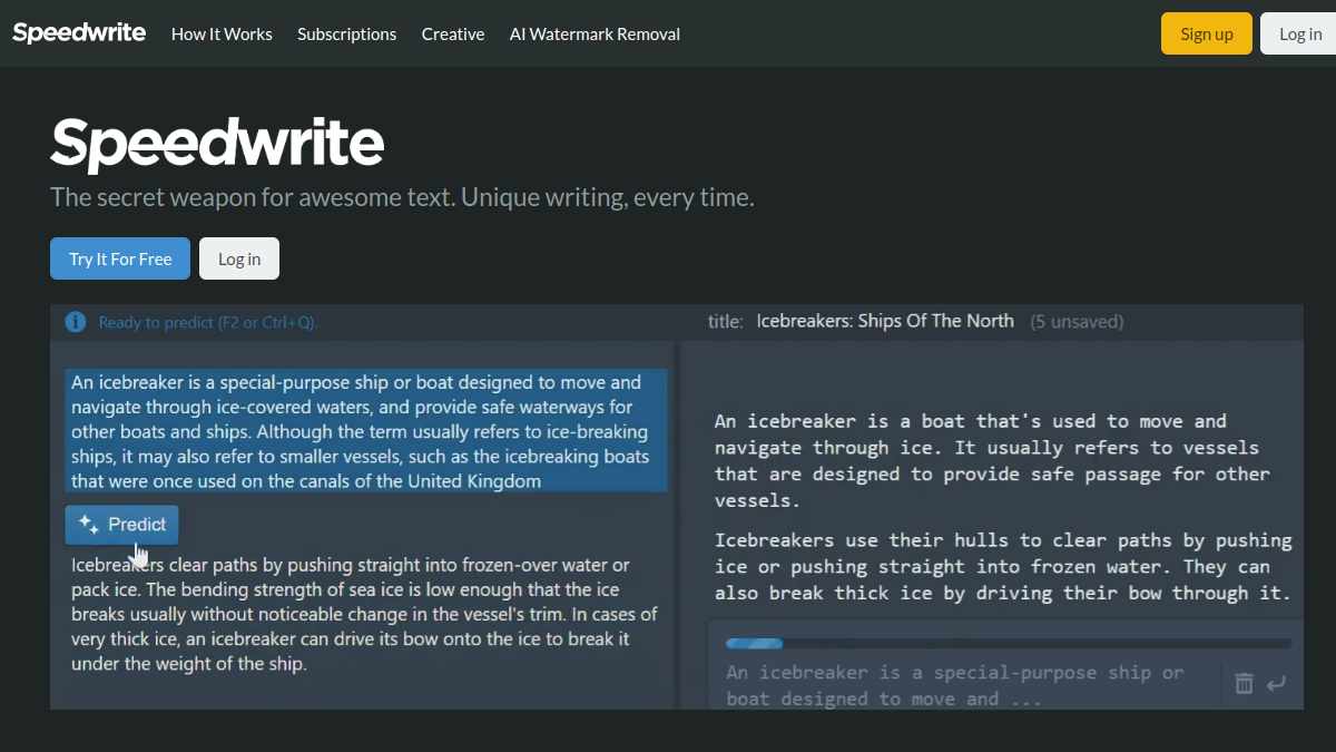 Speedwrite官网截图