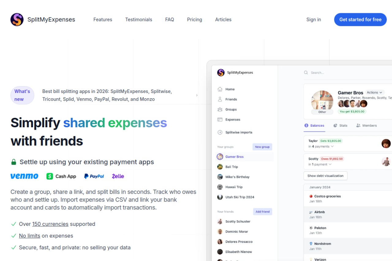 SplitMyExpenses官网截图
