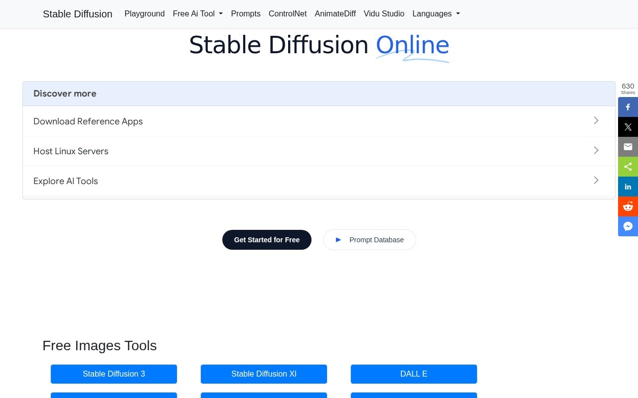 Stable Diffusion Online官网截图