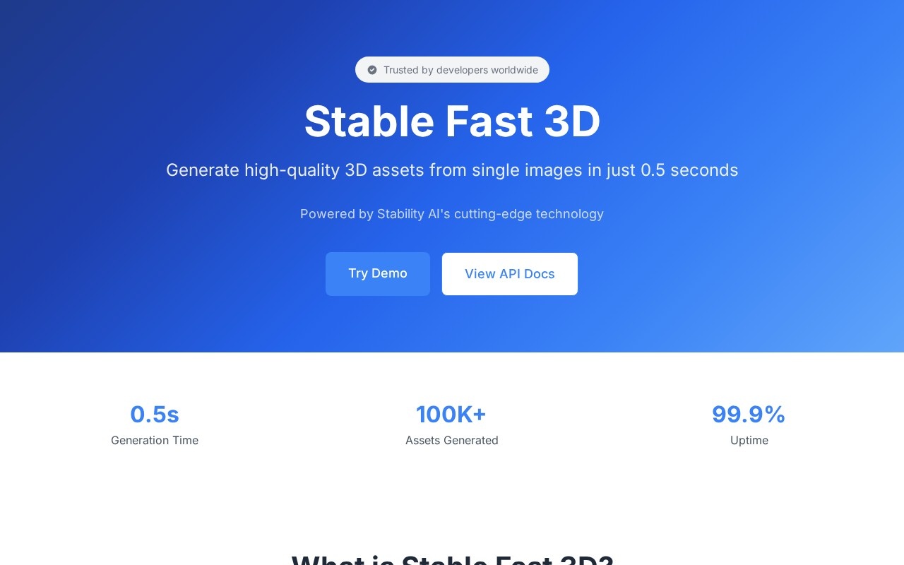 Stable Fast 3D官网截图