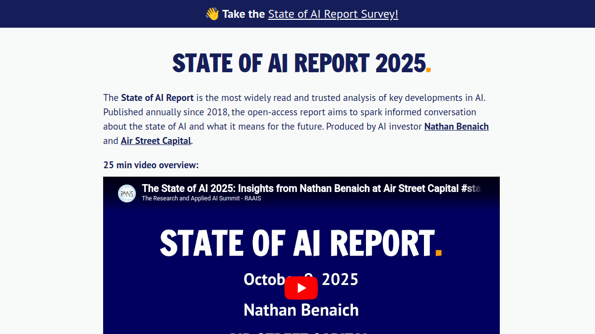 State of AI Report 2024官网截图