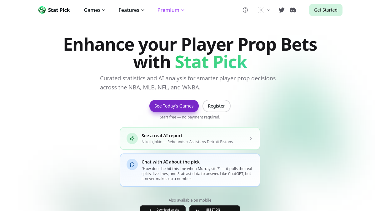 Stat Pick AI官网截图