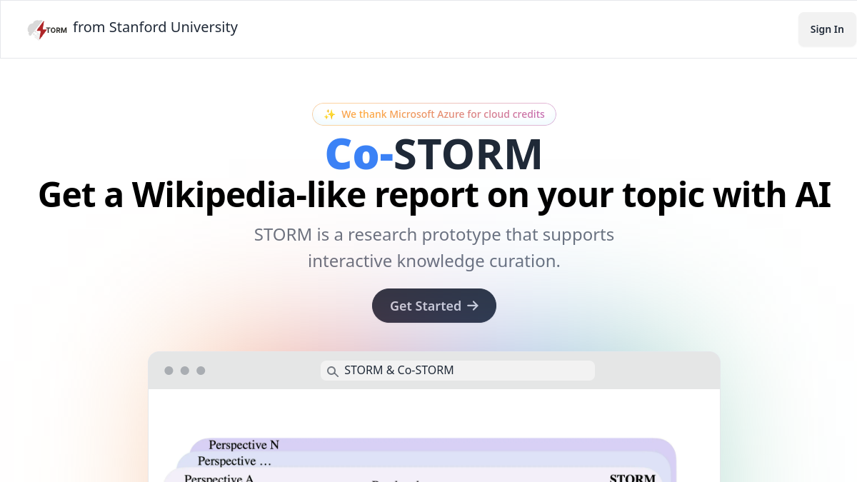 STORM官网截图