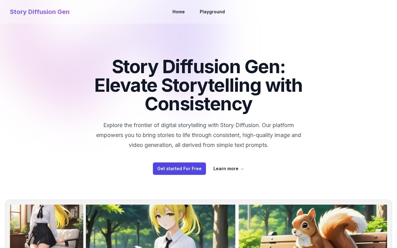 Story Diffusion Gen官网截图