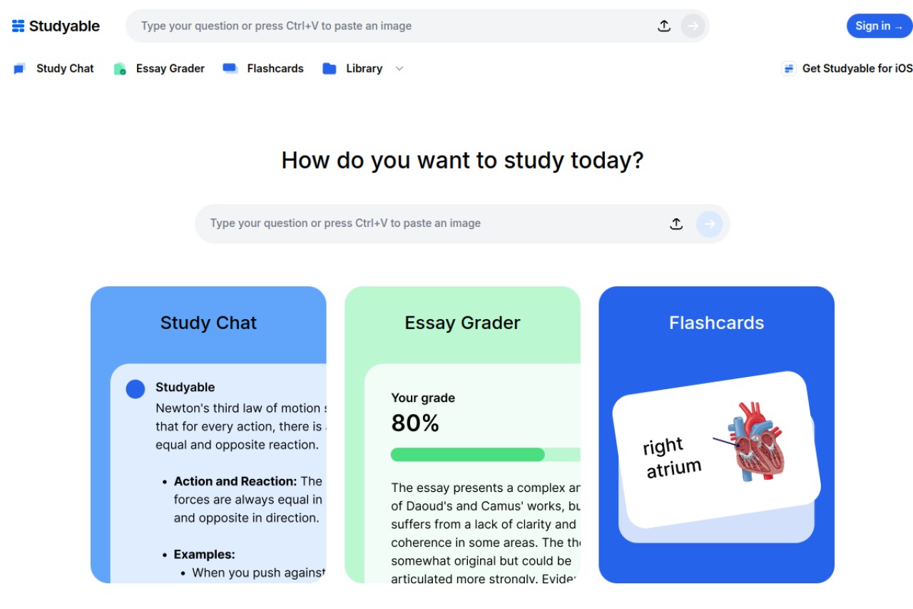 Studyable官网截图