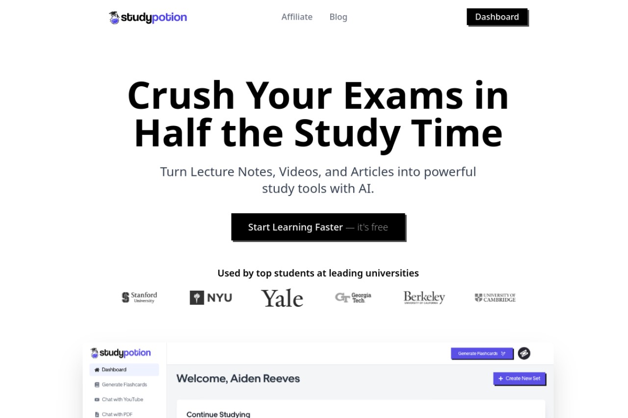 Study Potion AI官网截图