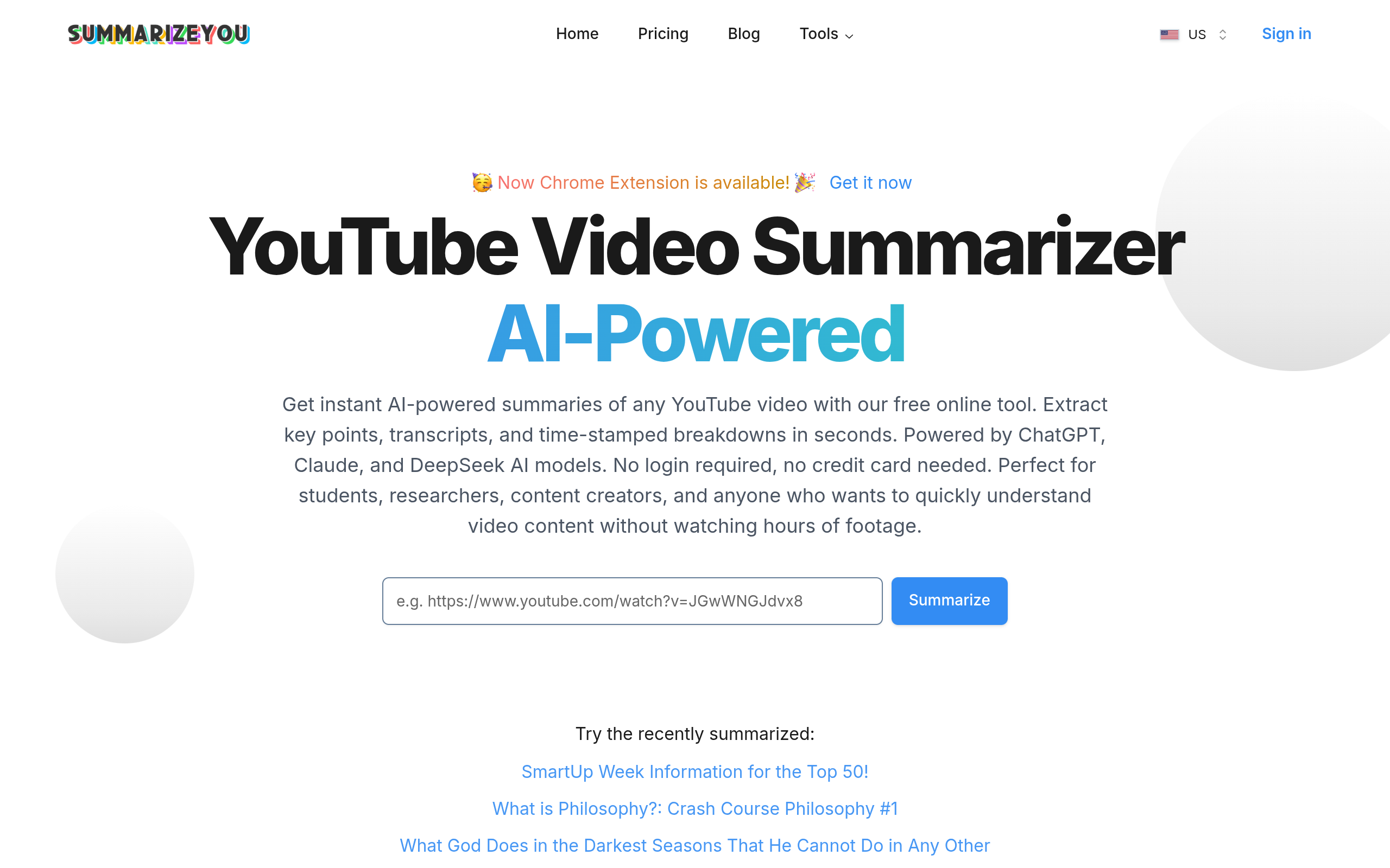 SummarizeYou官网截图