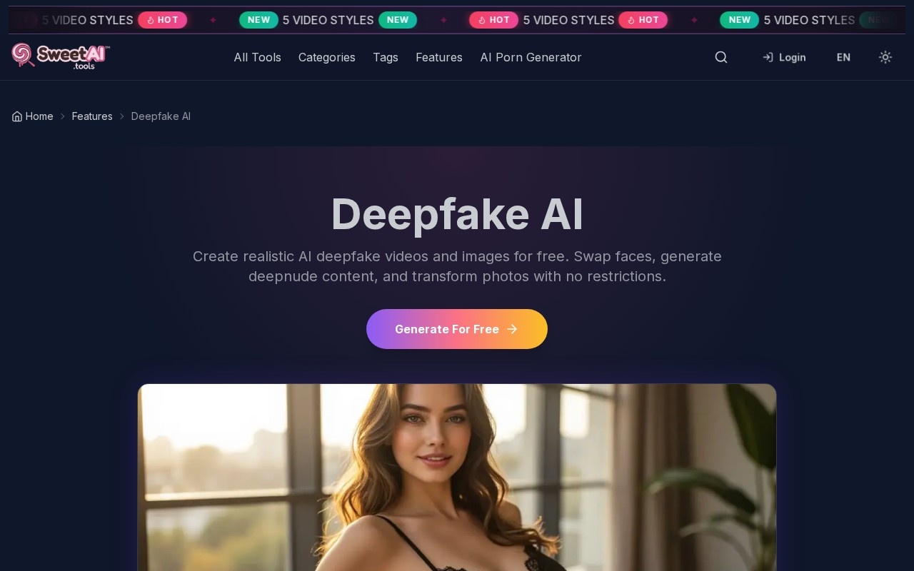 Deepfake AI Generator官网截图