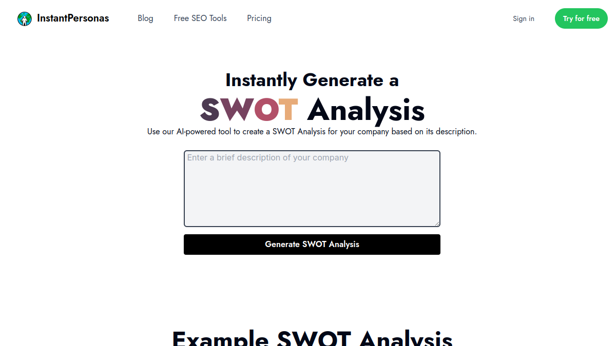 SWOT Analysis官网截图