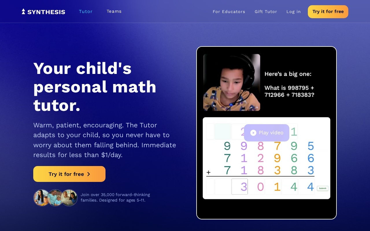 Synthesis Tutor官网截图
