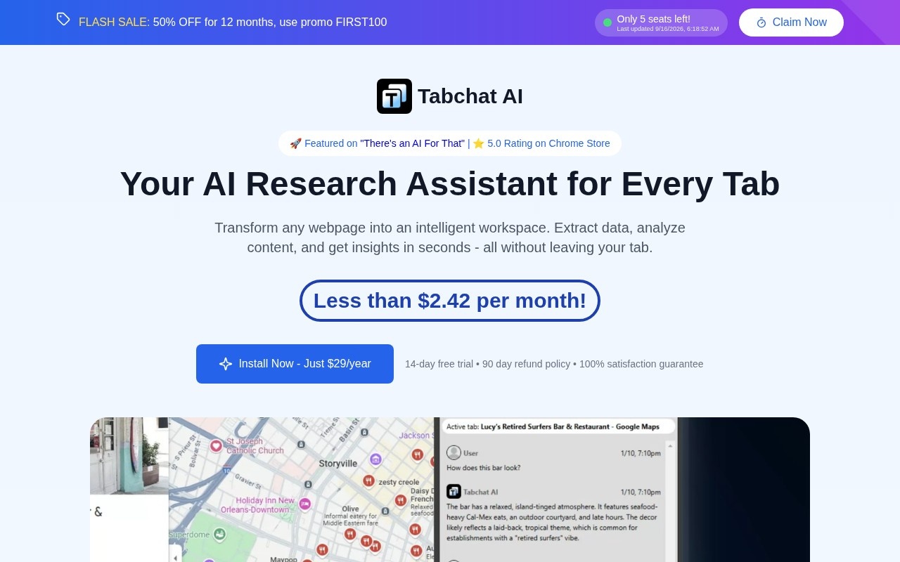 Tabchat AI官网截图