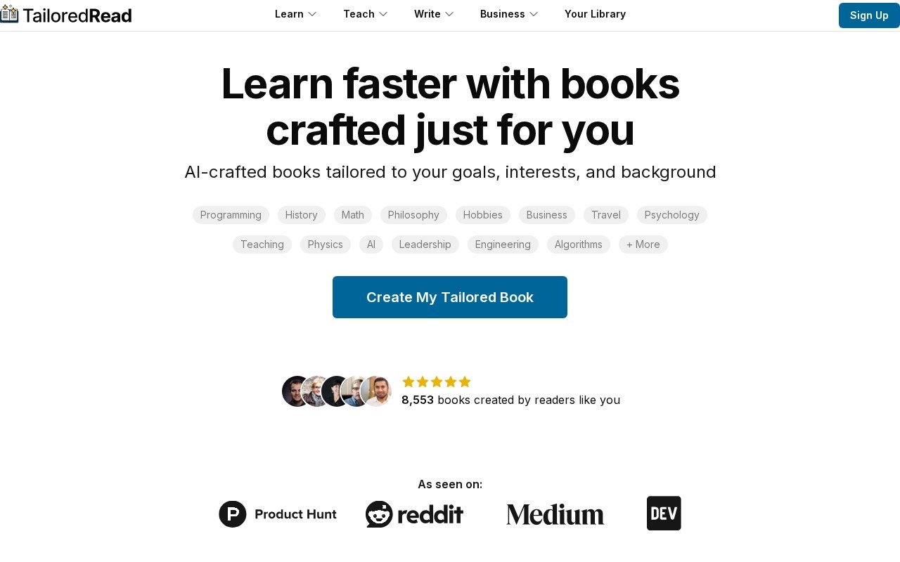 TailoredRead官网截图