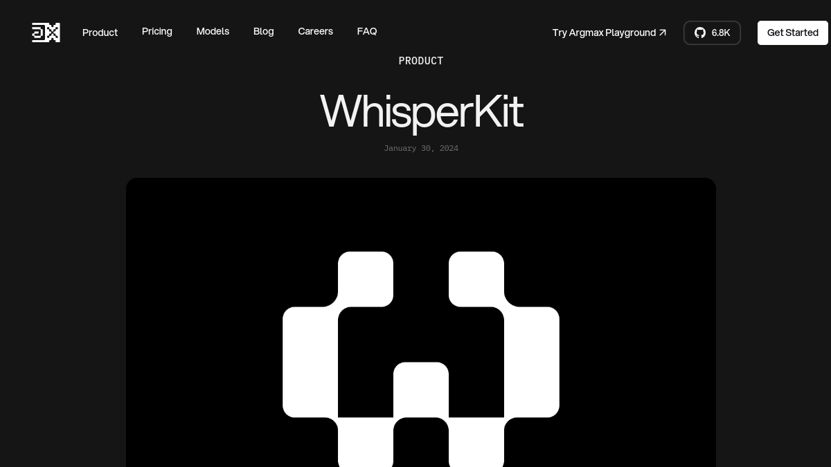 Argmax WhisperKit官网截图