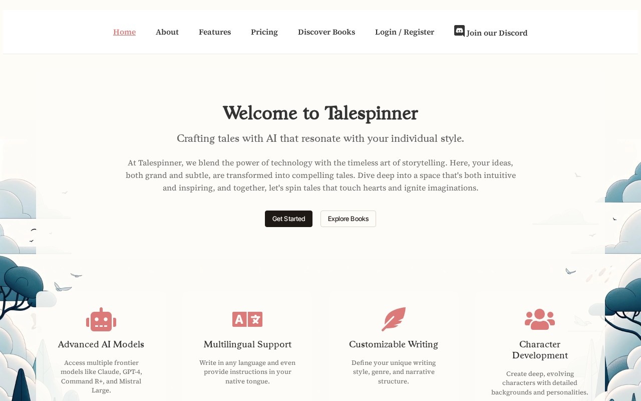 Talespinner.io官网截图