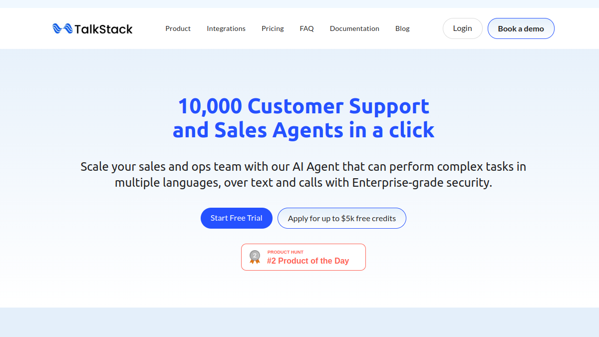 Talkstack AI官网截图