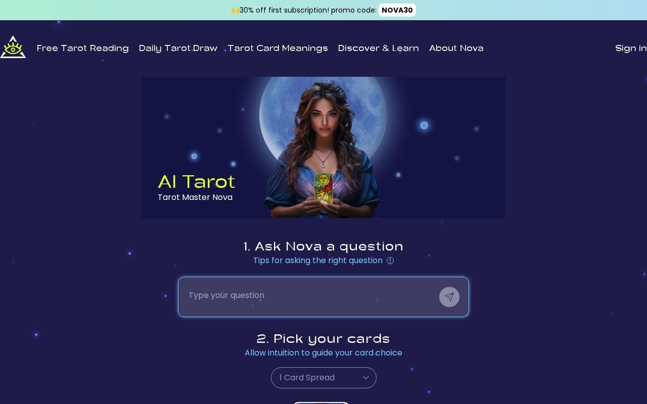 Tarotnova.ai官网截图