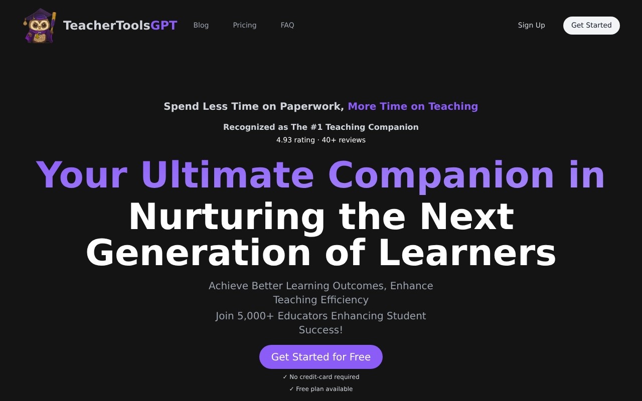 TeacherToolsGPT官网截图
